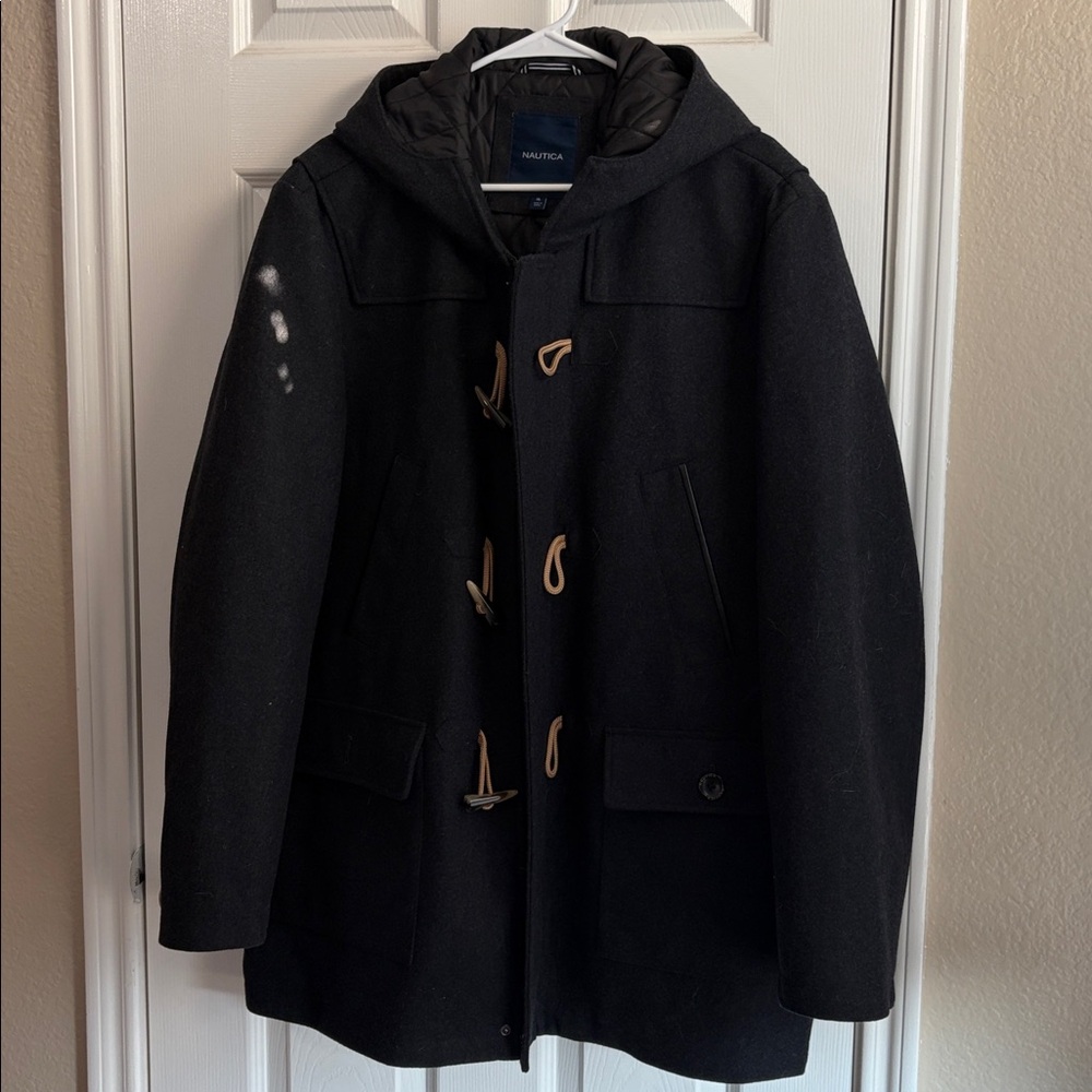 Nautica Black Hooded Toggle Jacket